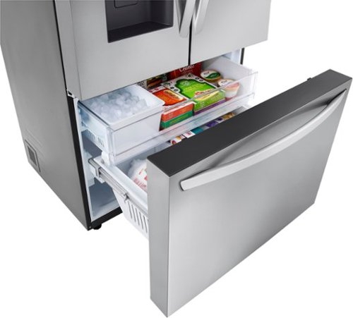 LG - 36-in Wide Counter-Depth MAX 25.5 Cu. Ft. French Door Smart Refrigerator with Dual Ice - Stainless Steel