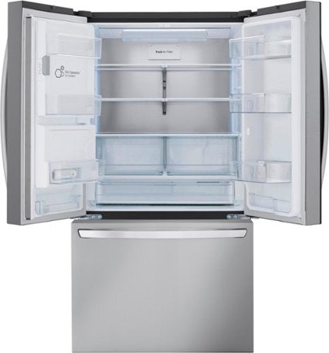 LG - 36-in Wide Counter-Depth MAX 25.5 Cu. Ft. French Door Smart Refrigerator with Dual Ice - Stainless Steel