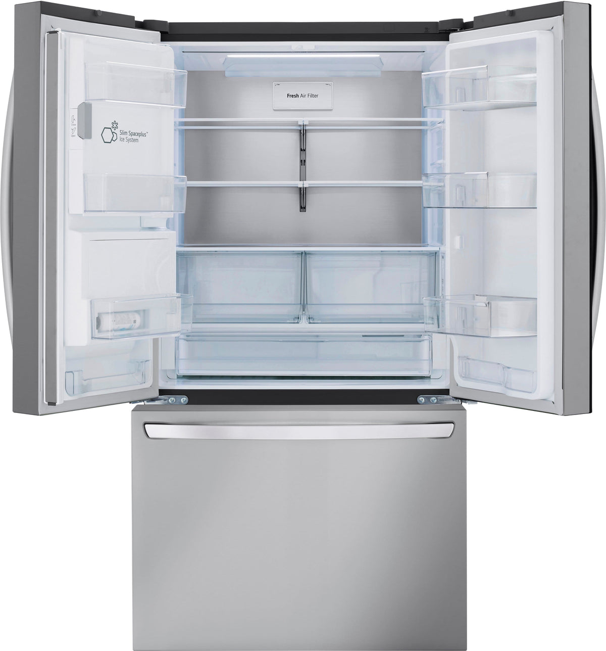 LG - 36-in Wide Counter-Depth MAX 25.5 Cu. Ft. French Door Smart Refrigerator with Dual Ice - Stainless Steel