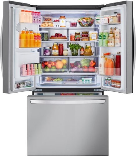 LG - 36-in Wide Counter-Depth MAX 25.5 Cu. Ft. French Door Smart Refrigerator with Dual Ice - Stainless Steel
