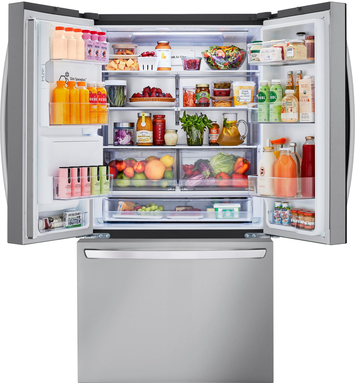 LG - 36-in Wide Counter-Depth MAX 25.5 Cu. Ft. French Door Smart Refrigerator with Dual Ice - Stainless Steel