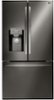 LG - 36-in Wide 27.7 Cu. Ft. French Door Smart Refrigerator with External Ice and Water - Black Stainless Steel