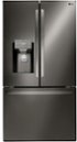 LG - 36-in Wide 27.7 Cu. Ft. French Door Smart Refrigerator with External Ice and Water - Black Stainless Steel