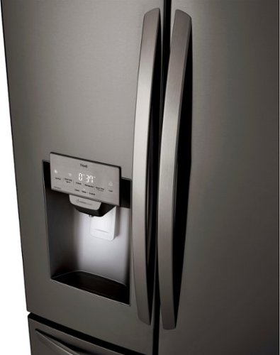 LG - 36-in Wide 27.7 Cu. Ft. French Door Smart Refrigerator with External Ice and Water - Black Stainless Steel