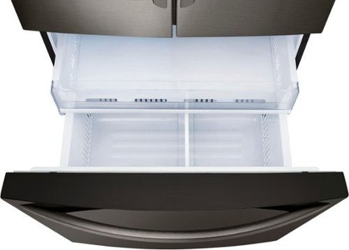 LG - 36-in Wide 27.7 Cu. Ft. French Door Smart Refrigerator with External Ice and Water - Black Stainless Steel