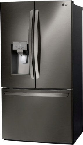 LG - 36-in Wide 27.7 Cu. Ft. French Door Smart Refrigerator with External Ice and Water - Black Stainless Steel