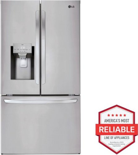 LG - 36-in Wide 27.7 Cu. Ft. French Door Smart Refrigerator with External Ice and Water - Stainless Steel