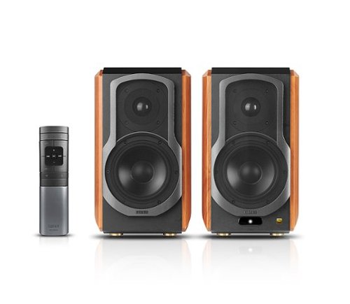 Edifier - S1000W 2.0 Hi-Res Bookshelf Speakers (Pair) - Wood