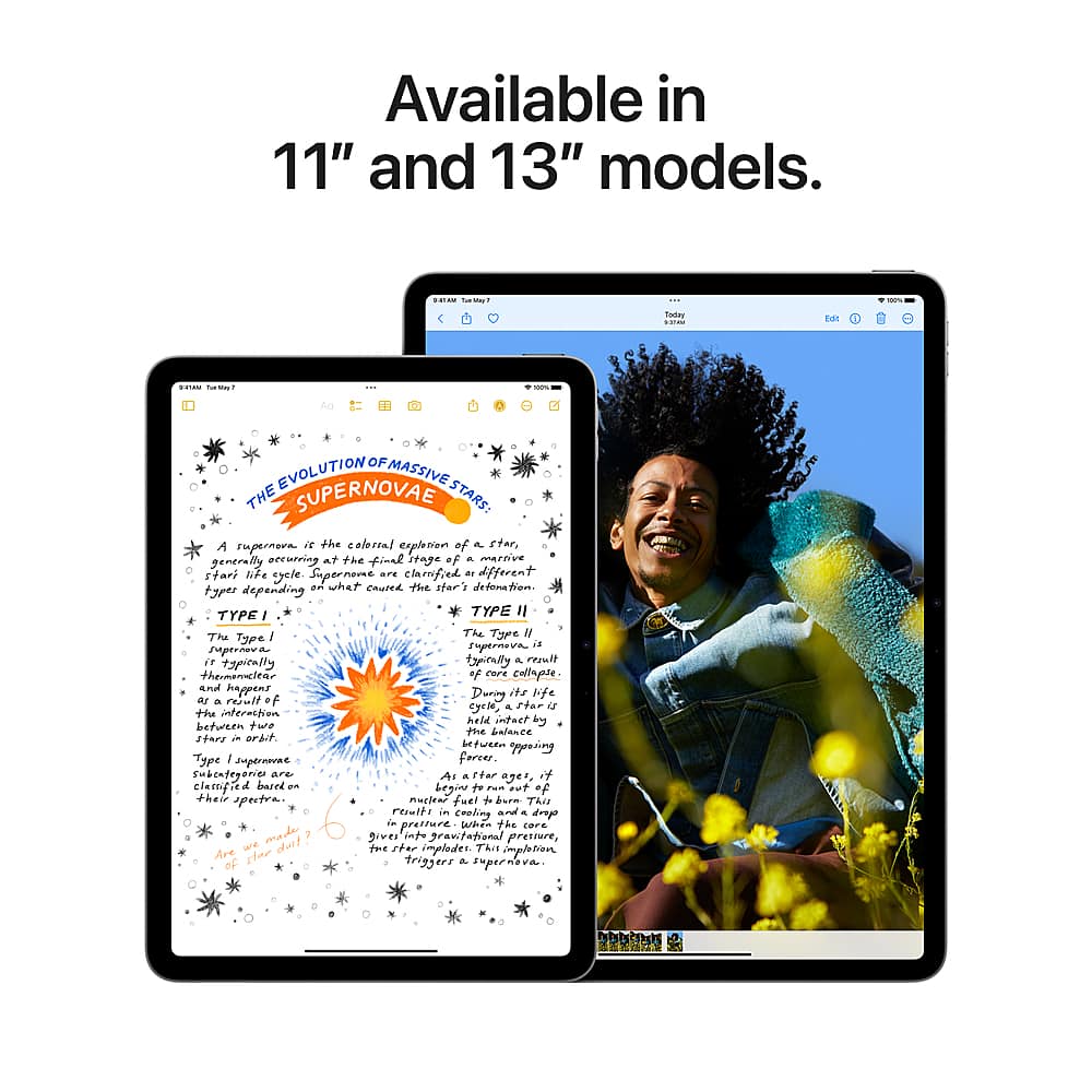 Apple - Geek Squad Certified Refurbished 13-inch iPad Air M2 chip Built for Apple Intelligence Wi-Fi 128GB - Starlight