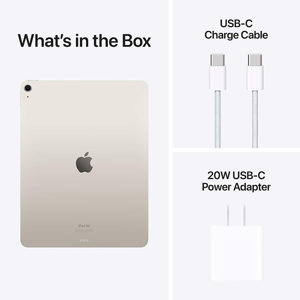 Apple - Geek Squad Certified Refurbished 13-inch iPad Air M2 chip Built for Apple Intelligence Wi-Fi 128GB - Starlight