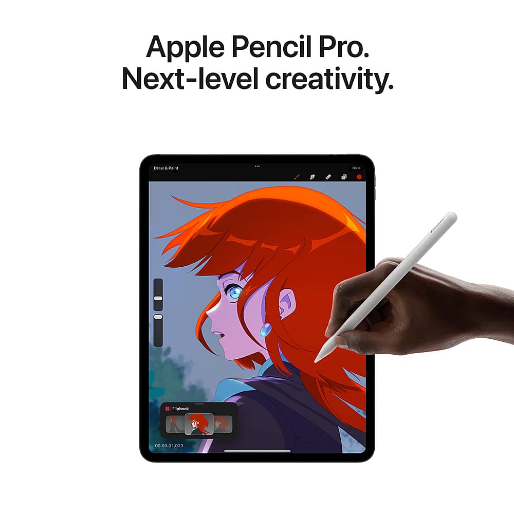 Apple - Geek Squad Certified Refurbished 13-inch iPad Pro M4 chip with Apple Intelligence Wi-Fi 2TB with OLED Nano Texture Glass - Silver