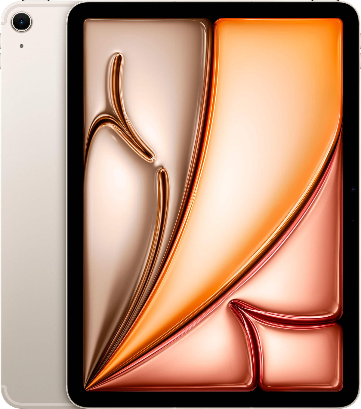 Apple - Geek Squad Certified Refurbished 11-inch iPad Air M2 chip Built for Apple Intelligence Wi-Fi + Cellular 256GB - Starlight (Unlocked)