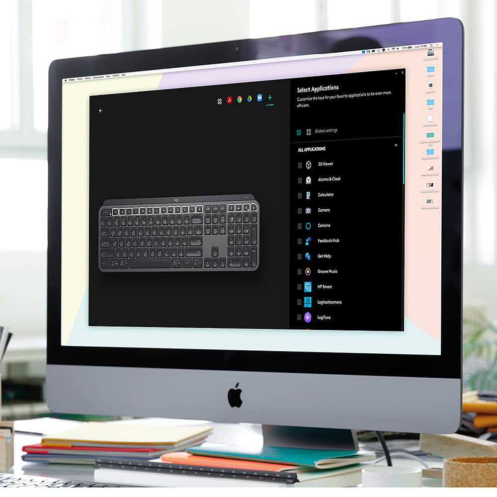 Logitech - MX Keys Combo for Business Full-size Wireless Scissor Keyboard and Mouse Bundle for Windows/Mac/Chrome/Linux - Graphite