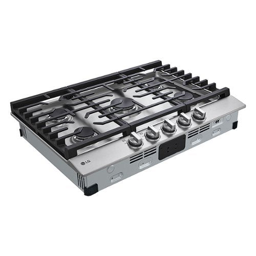 LG - 30-in Wide Built-In Gas Cooktop with 5 Burners and EasyClean - Stainless Steel