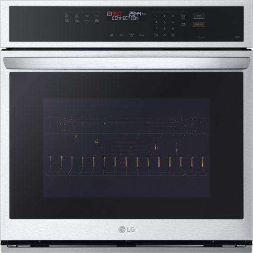 LG - 30" 4.7 Cu. Ft. Built-In Single Electric Convection Smart Wall Oven with Air Fry - Stainless Steel