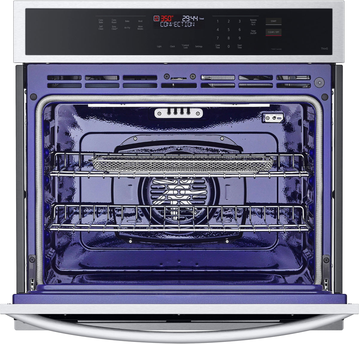LG - 30" 4.7 Cu. Ft. Built-In Single Electric Convection Smart Wall Oven with Air Fry - Stainless Steel
