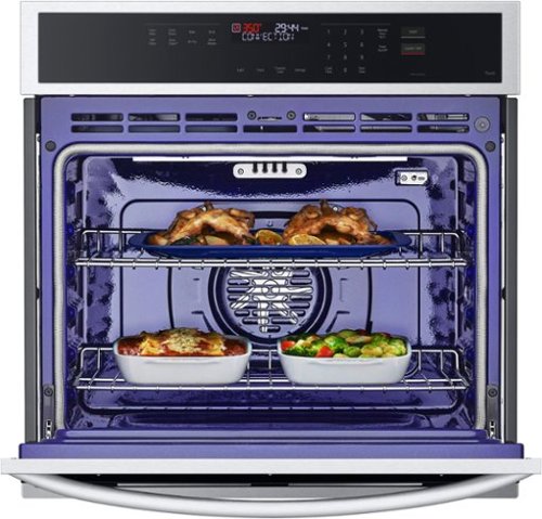 LG - 30" 4.7 Cu. Ft. Built-In Single Electric Convection Smart Wall Oven with Air Fry - Stainless Steel