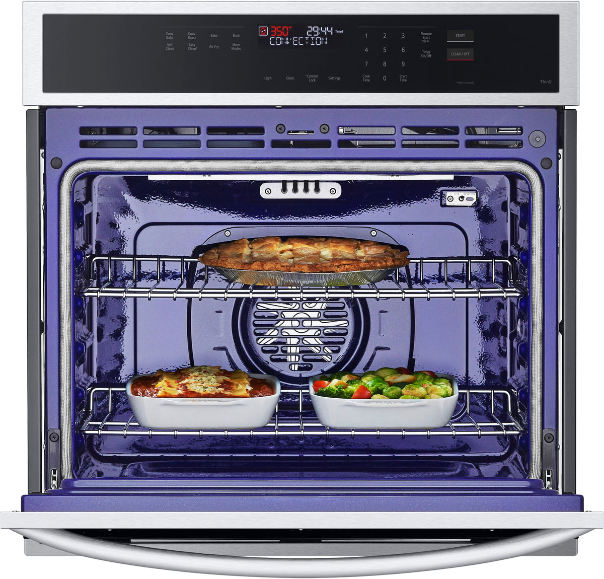 LG - 30" 4.7 Cu. Ft. Built-In Single Electric Convection Smart Wall Oven with Air Fry - Stainless Steel