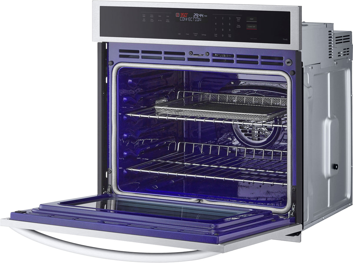 LG - 30" 4.7 Cu. Ft. Built-In Single Electric Convection Smart Wall Oven with Air Fry - Stainless Steel