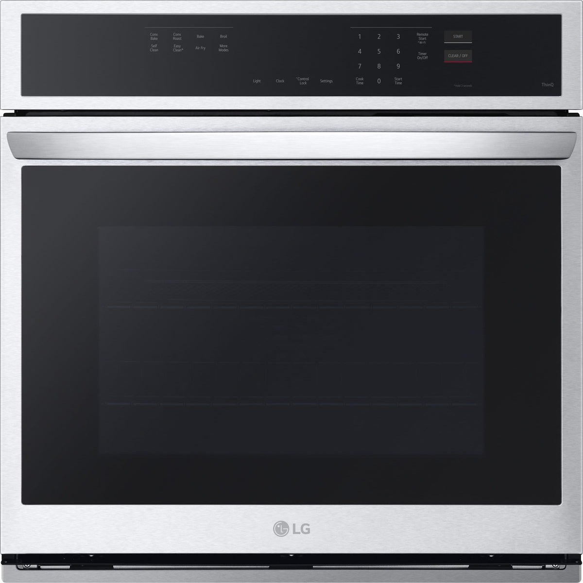 LG - 30" 4.7 Cu. Ft. Built-In Single Electric Convection Smart Wall Oven with Air Fry - Stainless Steel
