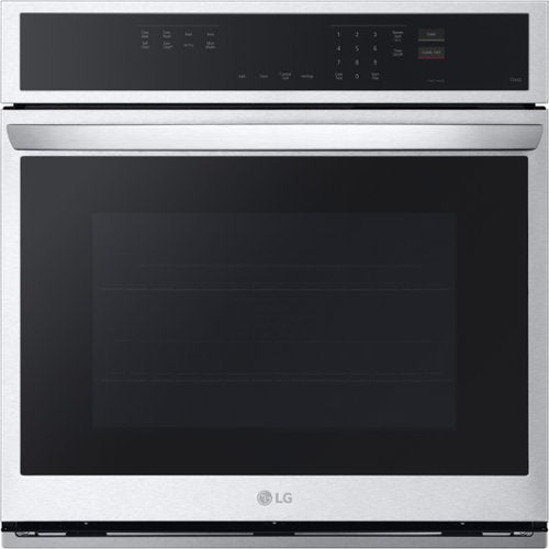 LG - 30" 4.7 Cu. Ft. Built-In Single Electric Convection Smart Wall Oven with Air Fry - Stainless Steel