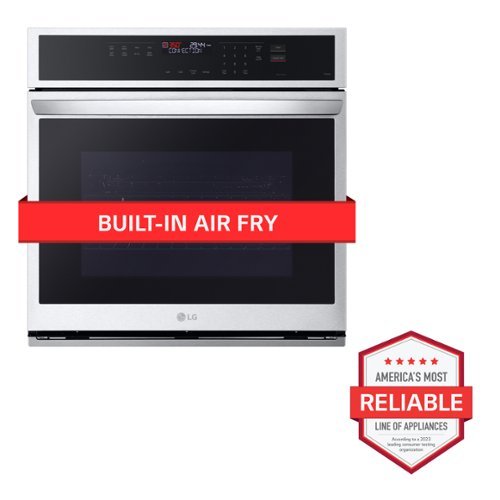 LG - 30" 4.7 Cu. Ft. Built-In Single Electric Convection Smart Wall Oven with Air Fry - Stainless Steel