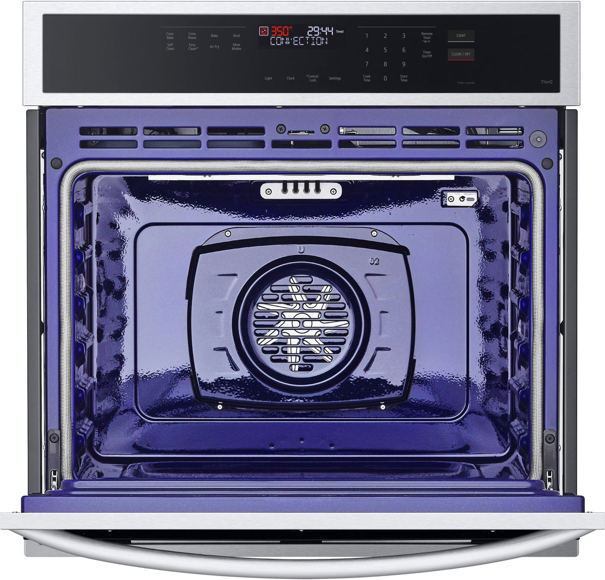 LG - 30" 4.7 Cu. Ft. Built-In Single Electric Convection Smart Wall Oven with Air Fry - Stainless Steel