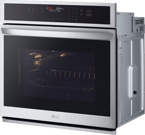 LG - 30" 4.7 Cu. Ft. Built-In Single Electric Convection Smart Wall Oven with Air Fry - Stainless Steel