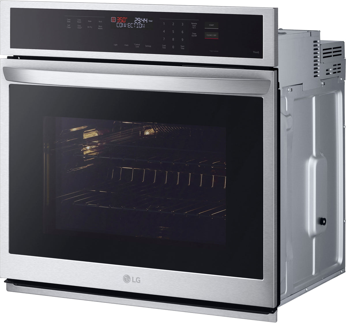 LG - 30" 4.7 Cu. Ft. Built-In Single Electric Convection Smart Wall Oven with Air Fry - Stainless Steel