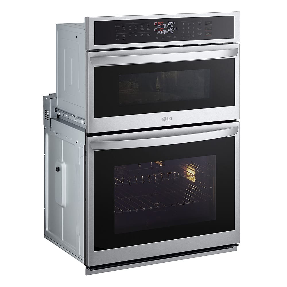 LG - 30-in Wide Smart Built-In Electric Convection Combination Wall Oven with Microwave and Air Fry - Stainless Steel