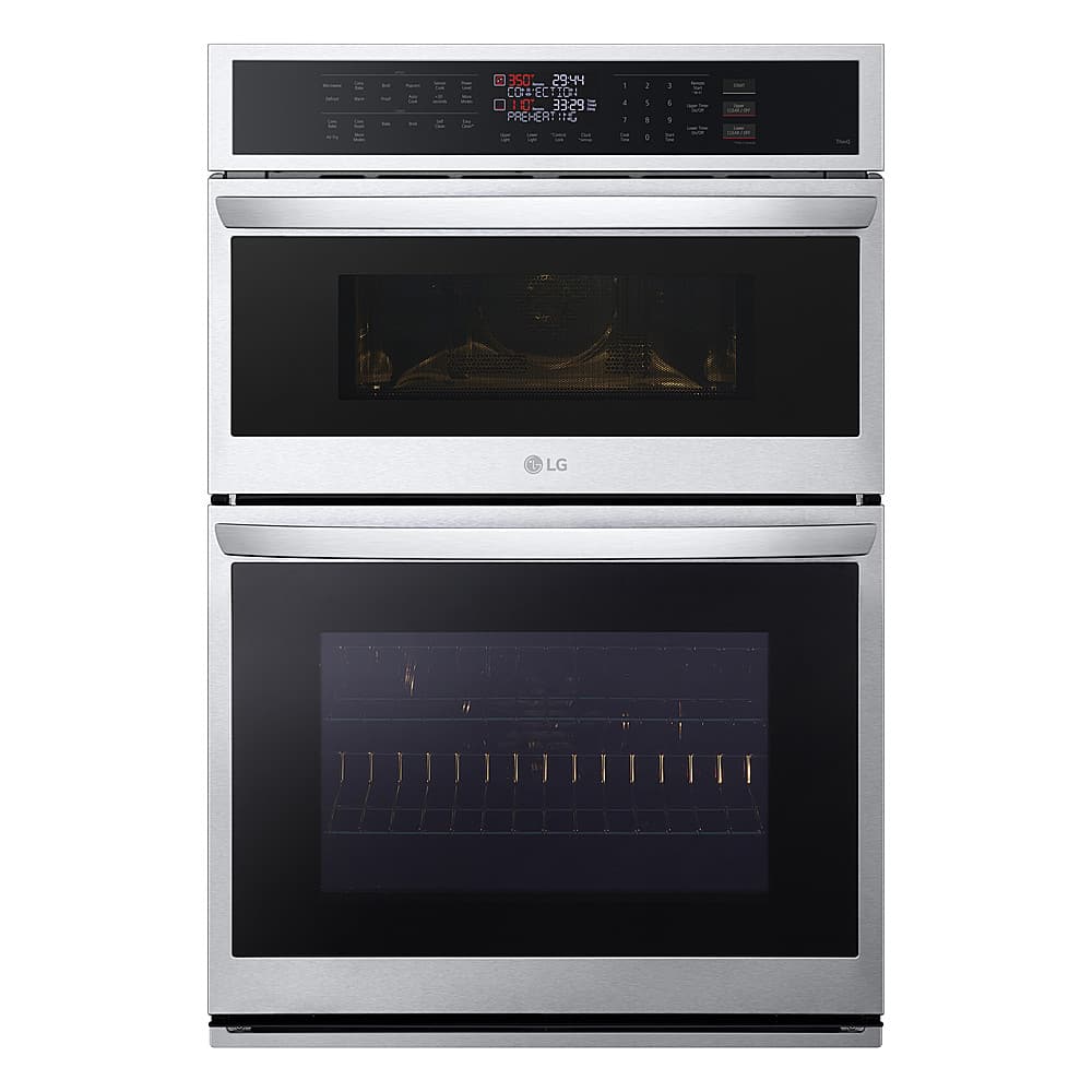 LG - 30-in Wide Smart Built-In Electric Convection Combination Wall Oven with Microwave and Air Fry - Stainless Steel