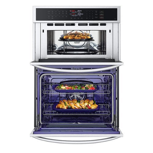 LG - 30-in Wide Smart Built-In Electric Convection Combination Wall Oven with Microwave and Air Fry - Stainless Steel