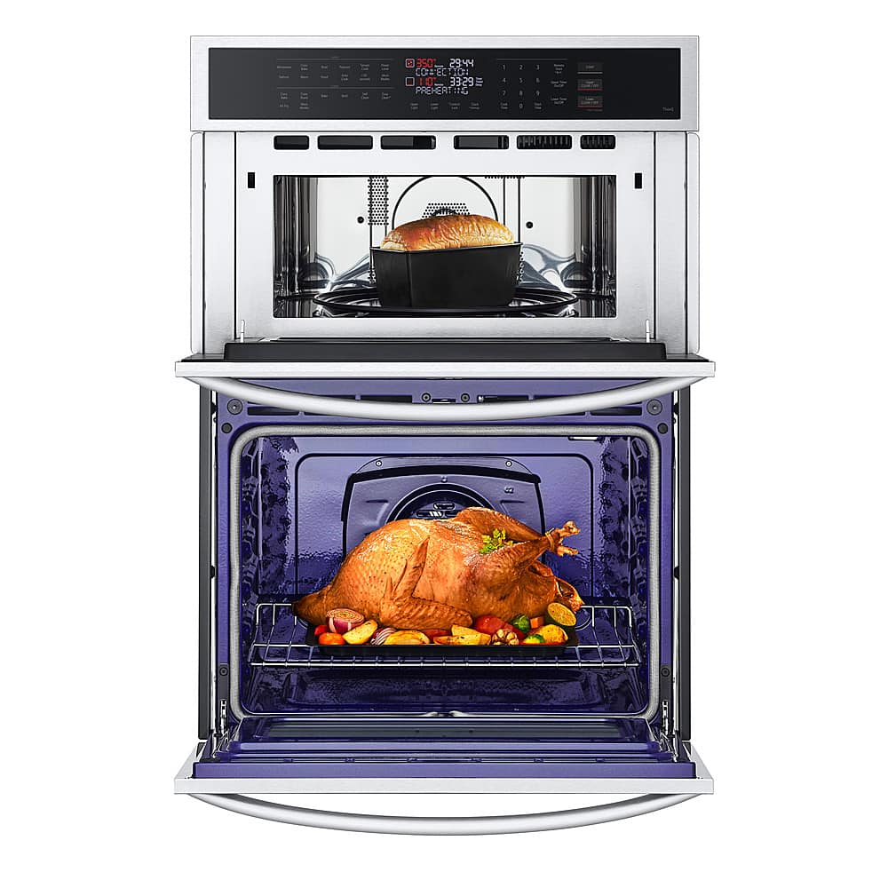 LG - 30-in Wide Smart Built-In Electric Convection Combination Wall Oven with Microwave and Air Fry - Stainless Steel