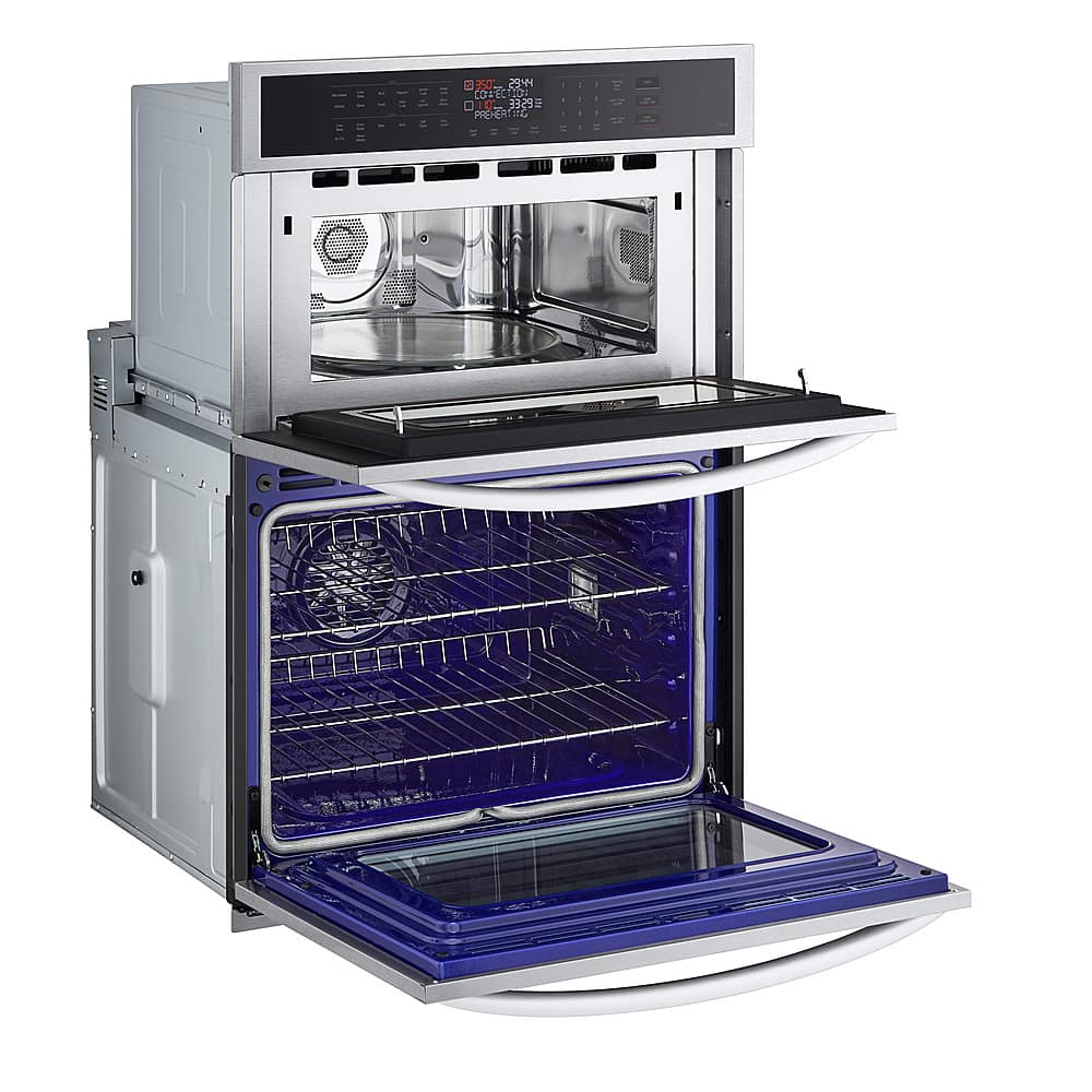 LG - 30-in Wide Smart Built-In Electric Convection Combination Wall Oven with Microwave and Air Fry - Stainless Steel