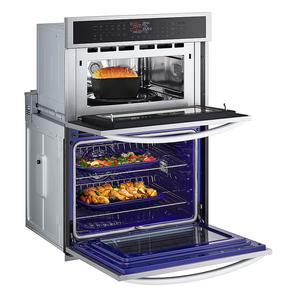 LG - 30-in Wide Smart Built-In Electric Convection Combination Wall Oven with Microwave and Air Fry - Stainless Steel