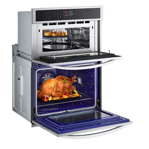 LG - 30-in Wide Smart Built-In Electric Convection Combination Wall Oven with Microwave and Air Fry - Stainless Steel
