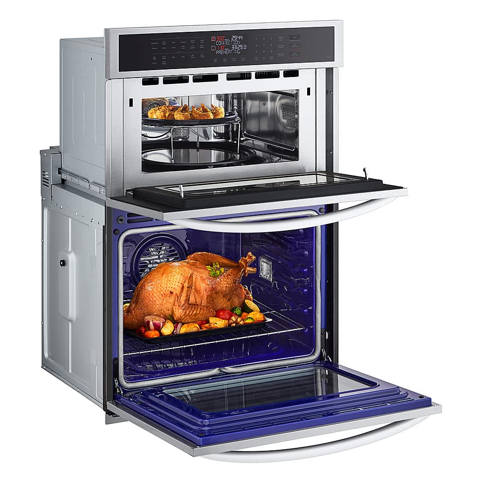 LG - 30-in Wide Smart Built-In Electric Convection Combination Wall Oven with Microwave and Air Fry - Stainless Steel