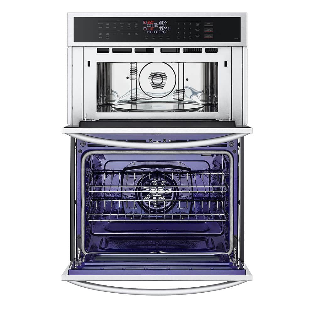 LG - 30-in Wide Smart Built-In Electric Convection Combination Wall Oven with Microwave and Air Fry - Stainless Steel