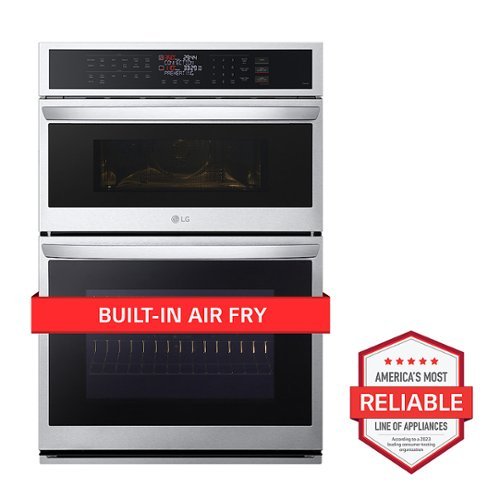 LG - 30-in Wide Smart Built-In Electric Convection Combination Wall Oven with Microwave and Air Fry - Stainless Steel