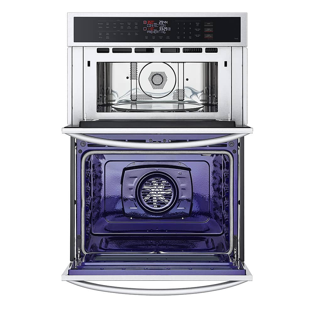 LG - 30-in Wide Smart Built-In Electric Convection Combination Wall Oven with Microwave and Air Fry - Stainless Steel