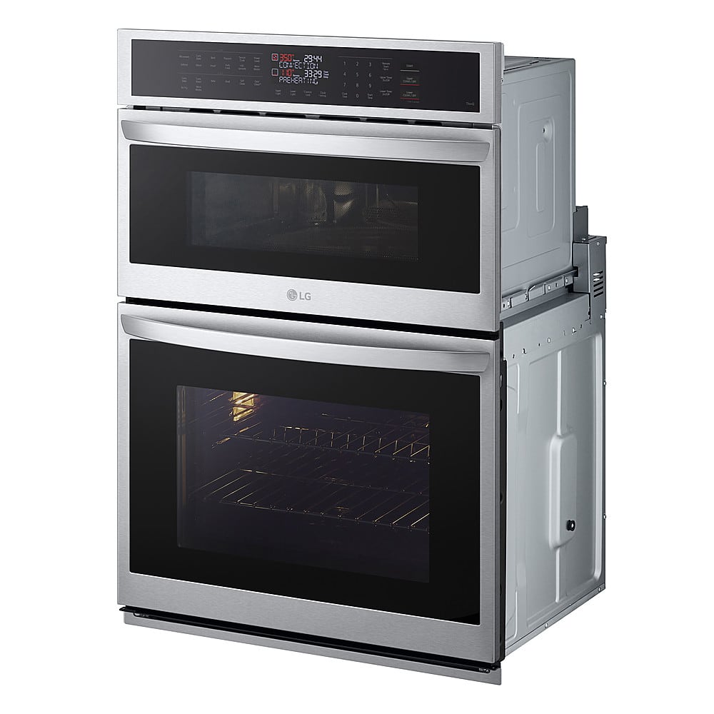 LG - 30-in Wide Smart Built-In Electric Convection Combination Wall Oven with Microwave and Air Fry - Stainless Steel