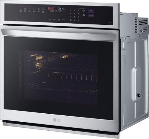 LG - 30" 4.7 Cu. Ft. Built-In Single Electric Convection Smart Wall Oven with Steam Sous Vide - Stainless Steel