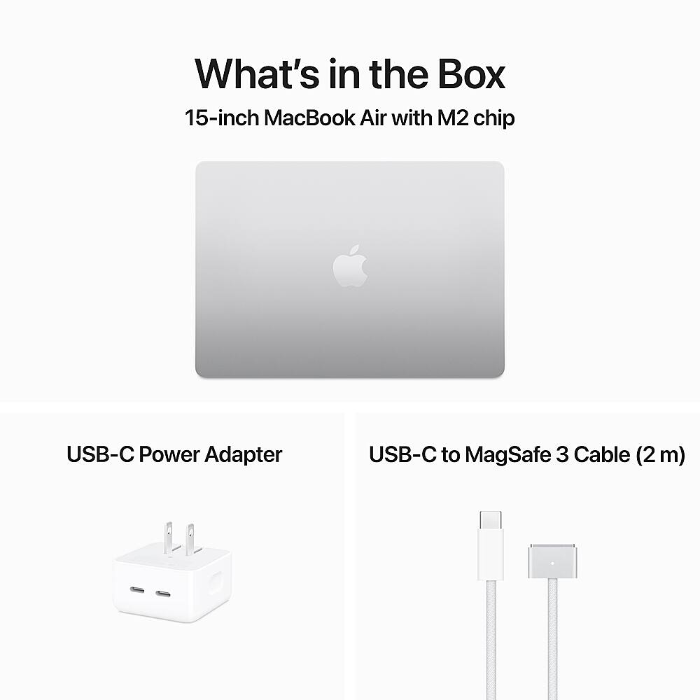 Apple - Geek Squad Certified Refurbished MacBook Air 15" Laptop - M2 chip - 8GB Memory - 512GB SSD - Silver