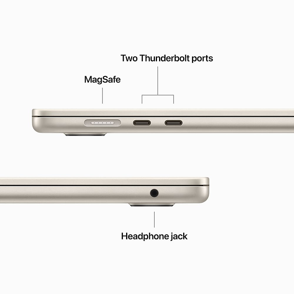 Apple - MacBook Air 15" Laptop - M2 chip Built for Apple Intelligence - 8GB Memory - 256GB SSD - Starlight