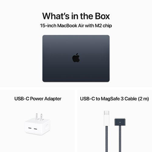 Apple - Geek Squad Certified Refurbished MacBook Air 15" Laptop - M2 chip - 8GB Memory - 256GB SSD - Midnight
