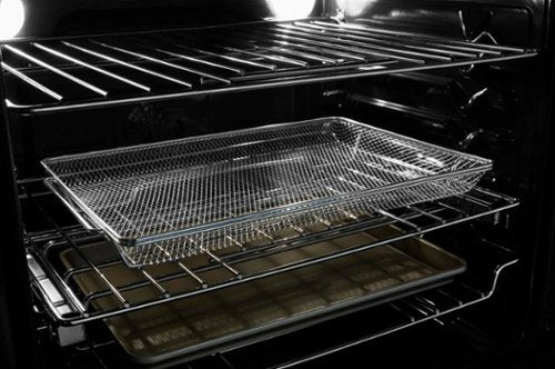 JennAir - 30 in. Wide 5 Elements RISE 6.2 Cu. Ft. Downdraft Slide-In Electric Convection Range with Dual-Choice Element - Stainless Steel