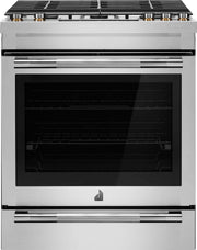 JennAir - 30 in. Wide 5 Burner 5.8 Cu. Ft. Slide-In Gas Convection Range with Self-cleaning and Air Fry - Stainless Steel