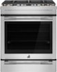 JennAir - 30 in. Wide 5 Burner 5.8 Cu. Ft. Slide-In Gas Convection Range with Self-cleaning and Air Fry - Stainless Steel