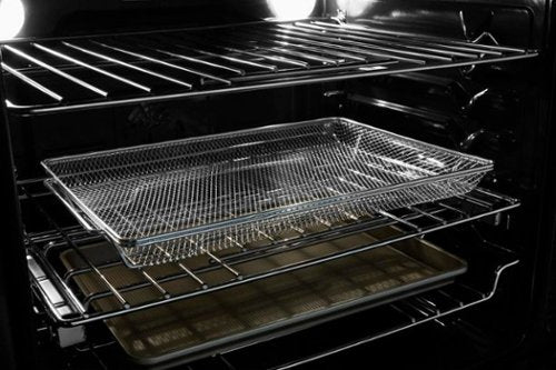 JennAir - 30 in. Wide 5 Burner 5.8 Cu. Ft. Slide-In Gas Convection Range with Self-cleaning and Air Fry - Stainless Steel