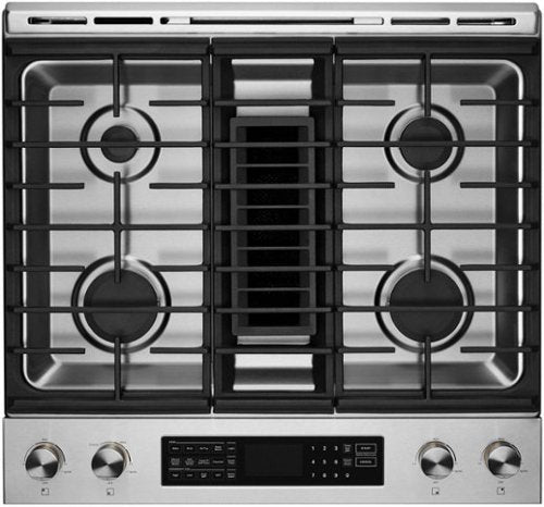 JennAir - 30 in. Wide 4 Burner 6.2 Cu. Ft. Slide-In Dual Fuel Convection Range with Self-Cleaning and Air Fry - Stainless Steel
